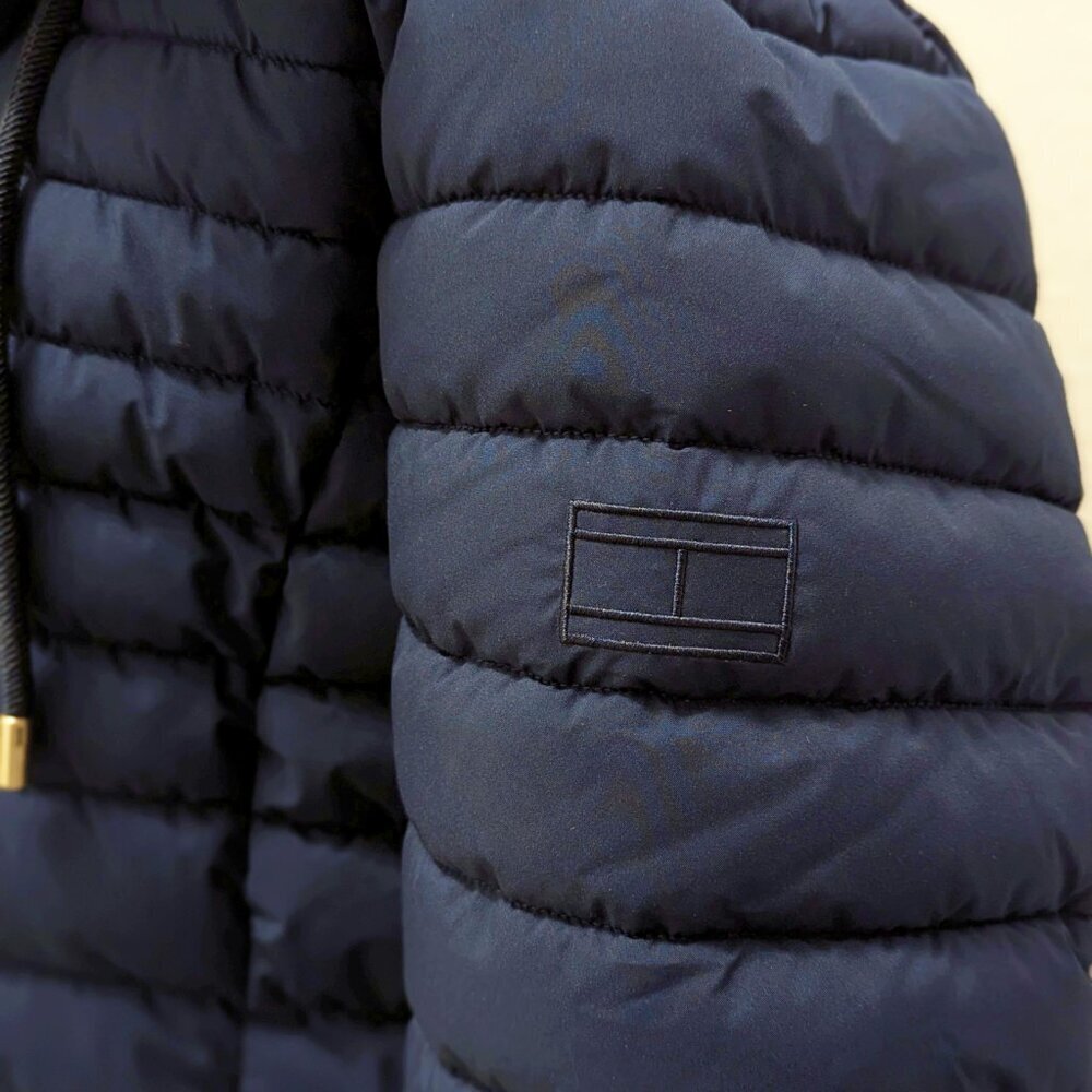 Tommy Hilfiger Women's Hooded Packable Puffer Navy Coat Size XL (MSRP $180) - Picture 3 of 6